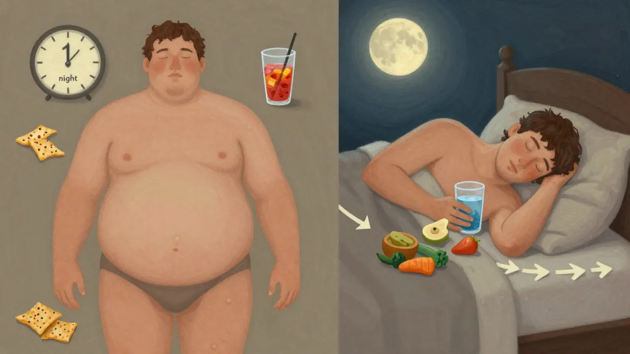 Dvě verze těla: jedna zatěžovaná cukrem a vodou, druhá vyvážená a klidná.