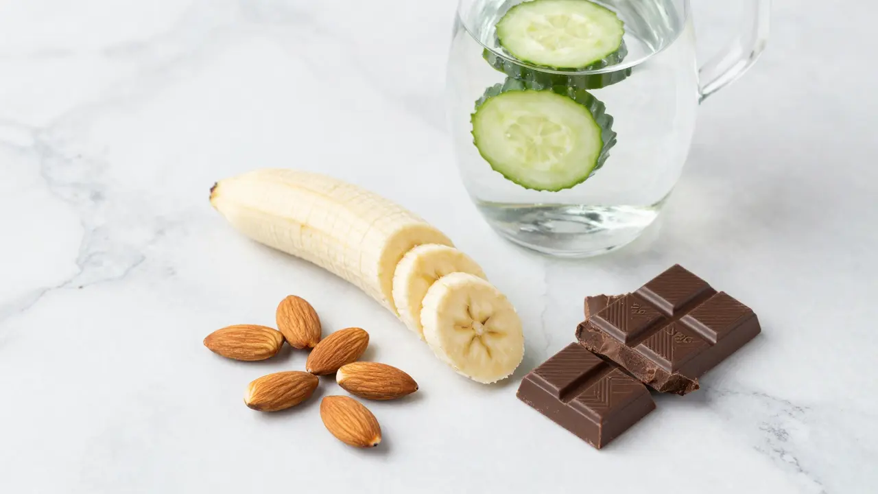 Banán, mandle a tmavá čokoláda jako energický svačina