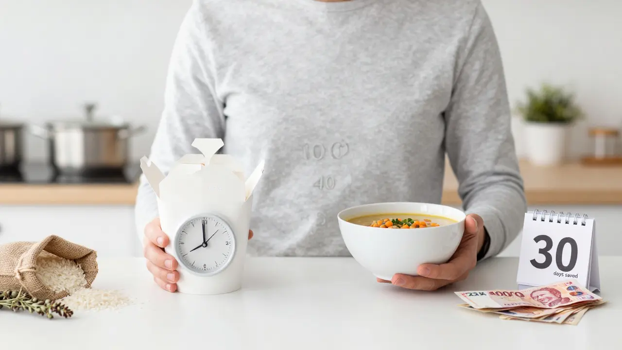 Dvě strany jednoho obrazu: drahé objednávky jídla vs. levné domácí vaření.